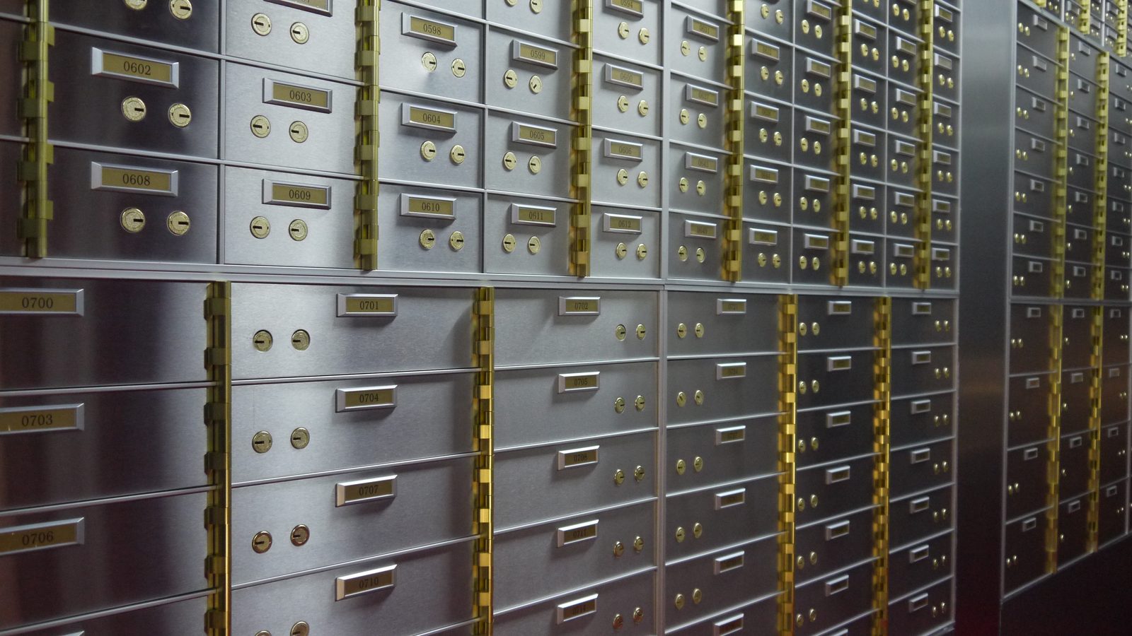Safe deposit boxes at Southampton Vaults